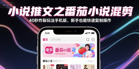 小说推文之番茄小说混剪40秒炸裂玩法手机版，新手也能快速复制操作